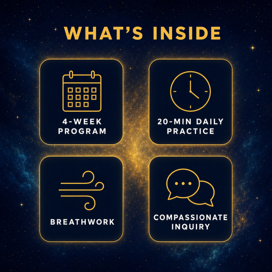 What's inside the RE-CONNECT workbook β 4-week program, 20-minute daily practice, breathwork and Compassionate Inquiry